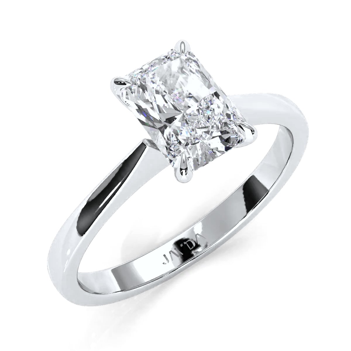 3g Lab Grown Diamond Tapper Solitaire IGI Certified Engagement Ring Setting 2mm 1.00 Ctw.
